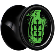 Load image into Gallery viewer, Black Acrylic Green Grenade Saddle Plug Set 1/2