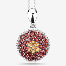 Load image into Gallery viewer, 4.57 Carat Genuine Citrine and Garnet .925 Sterling Silver Pendant