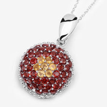 Load image into Gallery viewer, 4.57 Carat Genuine Citrine and Garnet .925 Sterling Silver Pendant