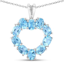 Load image into Gallery viewer, 1.90 Carat Genuine Swiss Blue Topaz .925 Sterling Silver Pendant