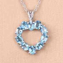 Load image into Gallery viewer, 1.90 Carat Genuine Swiss Blue Topaz .925 Sterling Silver Pendant
