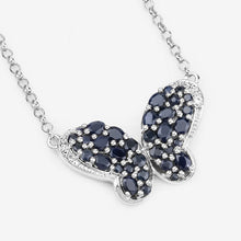 Load image into Gallery viewer, 3.83 Carat Genuine Blue Sapphire and White Zircon .925 Sterling Silver Pendant