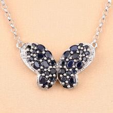 Load image into Gallery viewer, 3.83 Carat Genuine Blue Sapphire and White Zircon .925 Sterling Silver Pendant