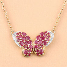 Load image into Gallery viewer, 4.15 Carat Genuine Ruby and White Zircon .925 Sterling Silver Pendant