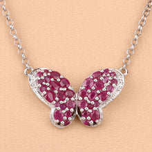 Load image into Gallery viewer, 4.15 Carat Genuine Ruby and White Zircon .925 Sterling Silver Pendant