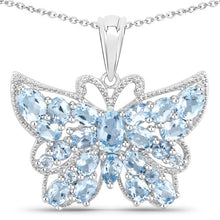 Load image into Gallery viewer, 4.84 Carat Genuine Swiss Blue Topaz .925 Sterling Silver Pendant