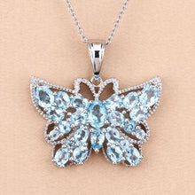 Load image into Gallery viewer, 4.84 Carat Genuine Swiss Blue Topaz .925 Sterling Silver Pendant
