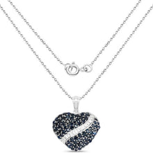 Load image into Gallery viewer, 4.60 Carat Genuine Blue Sapphire and White Topaz .925 Sterling Silver Pendant