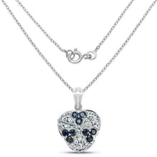 Load image into Gallery viewer, 2.73 Carat Genuine Blue Sapphire and Aquamarine .925 Sterling Silver Pendant