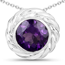 Load image into Gallery viewer, 3.30 Carat Genuine Amethyst .925 Sterling Silver Pendant