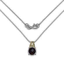 Load image into Gallery viewer, 3.16 Carat Genuine Smoky Quartz, Yellow Diamond & White Diamond .925 Sterling Silver Pendant