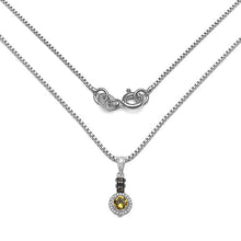 Load image into Gallery viewer, 1.00 Carat Genuine Citrine, Champagne Diamond & White Diamond .925 Sterling Silver Pendant