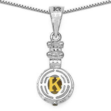 Load image into Gallery viewer, 1.00 Carat Genuine Citrine, Champagne Diamond & White Diamond .925 Sterling Silver Pendant