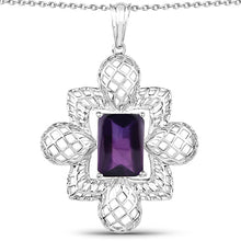 Load image into Gallery viewer, 7.80 Carat Genuine Amethyst .925 Sterling Silver Pendant