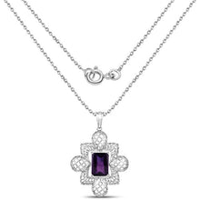 Load image into Gallery viewer, 7.80 Carat Genuine Amethyst .925 Sterling Silver Pendant
