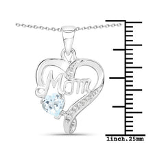 Load image into Gallery viewer, 0.54 Carat Genuine Blue Topaz and White Topaz .925 Sterling Silver Pendant