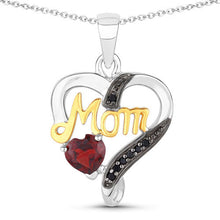Load image into Gallery viewer, 0.55 Carat Genuine Garnet and Black Spinel .925 Sterling Silver Pendant