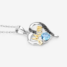 Load image into Gallery viewer, 0.57 Carat Genuine Swiss Blue Topaz and Black Spinel .925 Sterling Silver Pendant