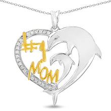 Load image into Gallery viewer, Two Tone Plated 0.14 Carat Genuine White Diamond .925 Sterling Silver Pendant