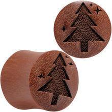 Load image into Gallery viewer, Organic Sawo Wood Christmas Tree Saddle Plug Set Sizes 8mm to 25mm