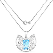 Load image into Gallery viewer, 11.10 Carat Genuine Swiss Blue Topaz .925 Sterling Silver Pendant