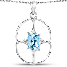 Load image into Gallery viewer, 5.26 Carat Genuine Swiss Blue Topaz .925 Sterling Silver Pendant