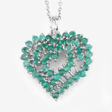Load image into Gallery viewer, 1.53 Carat Genuine Emerald .925 Sterling Silver Pendant