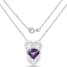 Load image into Gallery viewer, 7.80 Carat Genuine Amethyst .925 Sterling Silver Pendant