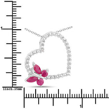 Load image into Gallery viewer, 0.52 Carat Genuine Ruby and Created White Sapphire .925 Sterling Silver Pendant