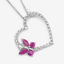 Load image into Gallery viewer, 0.52 Carat Genuine Ruby and Created White Sapphire .925 Sterling Silver Pendant
