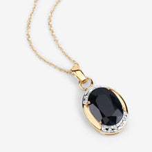 Load image into Gallery viewer, 7.50 Carat Genuine Black Sapphire .925 Sterling Silver Pendant