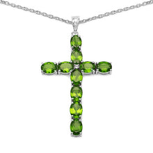 Load image into Gallery viewer, 8.32 Carat Genuine Peridot and White Topaz .925 Sterling Silver Pendant