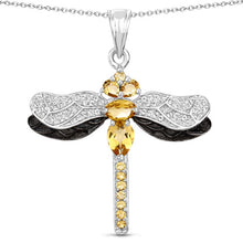 Load image into Gallery viewer, 1.79 Carat Genuine Citrine and White Topaz .925 Sterling Silver Pendant