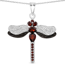 Load image into Gallery viewer, 2.29 Carat Genuine Garnet and White Topaz .925 Sterling Silver Pendant