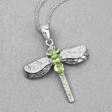 Load image into Gallery viewer, 1.98 Carat Genuine Peridot and White Topaz .925 Sterling Silver Pendant