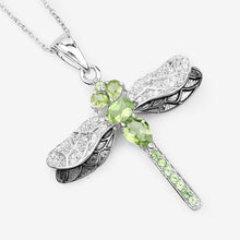 Load image into Gallery viewer, 1.98 Carat Genuine Peridot and White Topaz .925 Sterling Silver Pendant