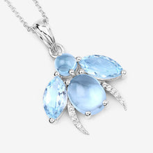 Load image into Gallery viewer, 9.06 Carat Genuine Blue Topaz and White Topaz .925 Sterling Silver Pendant