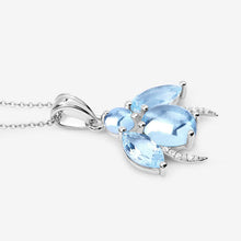 Load image into Gallery viewer, 9.06 Carat Genuine Blue Topaz and White Topaz .925 Sterling Silver Pendant
