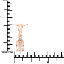 Load image into Gallery viewer, 1.12 Carat Genuine Morganite and White Topaz .925 Sterling Silver Pendant