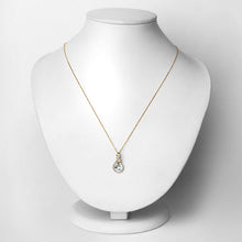 Load image into Gallery viewer, 0.76 Carat Genuine Aquamarine and White Diamond 14K Yellow Gold Pendant