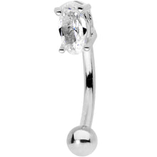 Load image into Gallery viewer, 5/16 Clear CZ Gem Big Bling Curved Eyebrow Ring