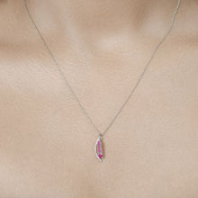 Load image into Gallery viewer, 0.43 Carat Genuine Ruby and White Diamond 14K White Gold Pendant
