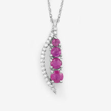 Load image into Gallery viewer, 0.43 Carat Genuine Ruby and White Diamond 14K White Gold Pendant