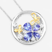 Load image into Gallery viewer, 1.33 Carat Genuine Tanzanite and White Topaz .925 Sterling Silver Pendant