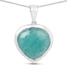 Load image into Gallery viewer, 9.79 Carat Genuine Amazonite & Tanzanite .925 Sterling Silver Pendant