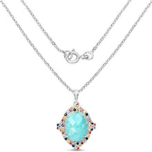 Load image into Gallery viewer, 18.50 Carat Genuine Multi Stone .925 Sterling Silver Pendant