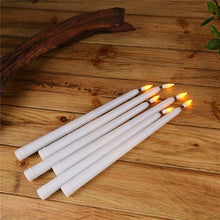 Load image into Gallery viewer, Pack of 12 Yellow Flickering Remote LED Candles Plastic Flameless Remote Taper Candles Flameless Ivory Taper Candles Flickering Battery Operated Led Warm 3D Wick Light Window Candles Real Led For Dinner Party Decoration