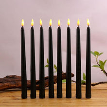 Load image into Gallery viewer, Pack of 6 Black LED Birthday Candles Flameless Taper Candles LED Taper Candles Led Candle Lights Flickering Candles For Halloween Christmas Yellow/Warm White Plastic Flameless Flickering Battery Operated LED Halloween Candles