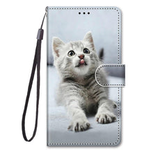 Load image into Gallery viewer, Painted Leather Flip Phone Case For Xiaomi Redmi 8 9 9A 9C 9T Redmi 10 Lion Cat Butterfly Wallet Card Holder Stand Book Cover Colorful PU Leather Wallet Flip Cover Shockproof Card Slots Holder Side Pocket Magnetic Closure Stylish Case