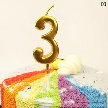 Load image into Gallery viewer, Party Decoration Golden Candles Number Home Cake Birthday Wedding Supplies Birthday Number Candles Cake Numeral Candles Number 0-9 Cake Topper Decoration for Birthday Wedding Reunion Theme Party